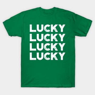 Lucky Lucky Lucky Lucky White St. Patrick's Day T-Shirt